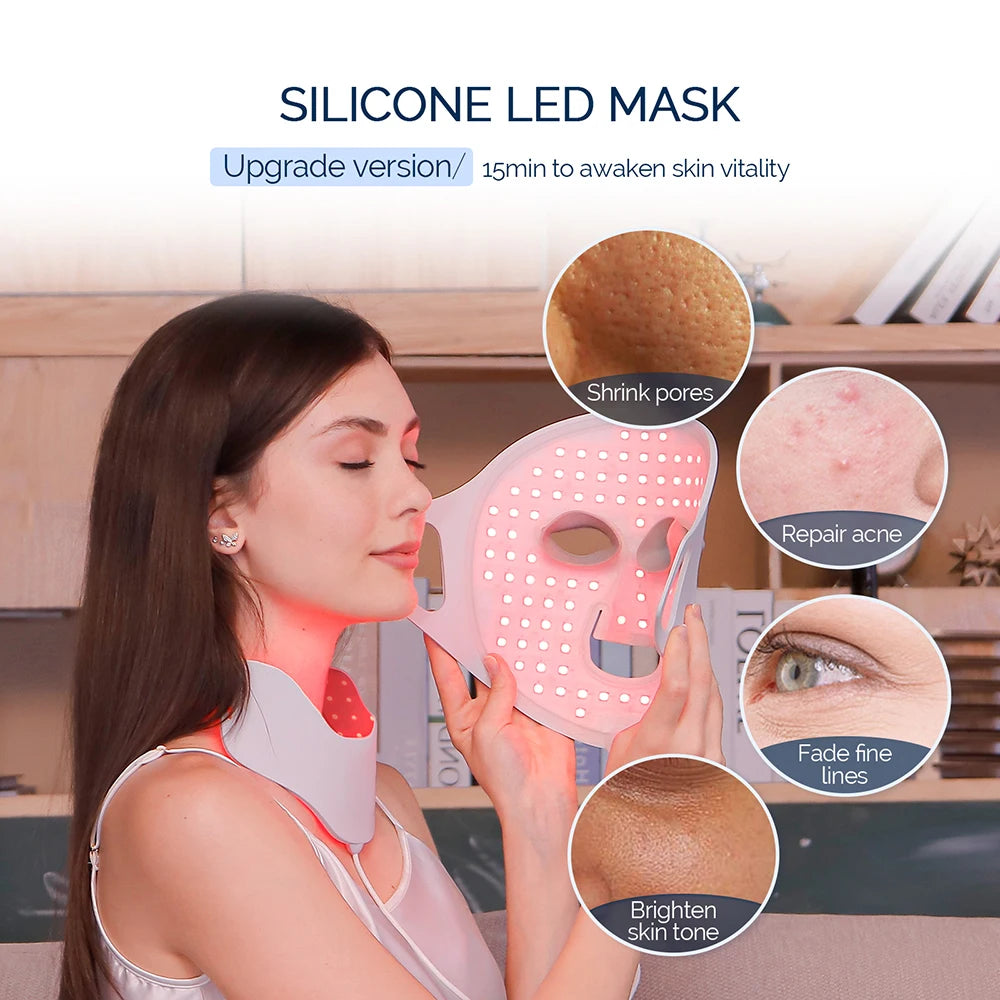7 Colors LED Silicone Face Mask Beauty Machine for Home Skin Care Treatment
