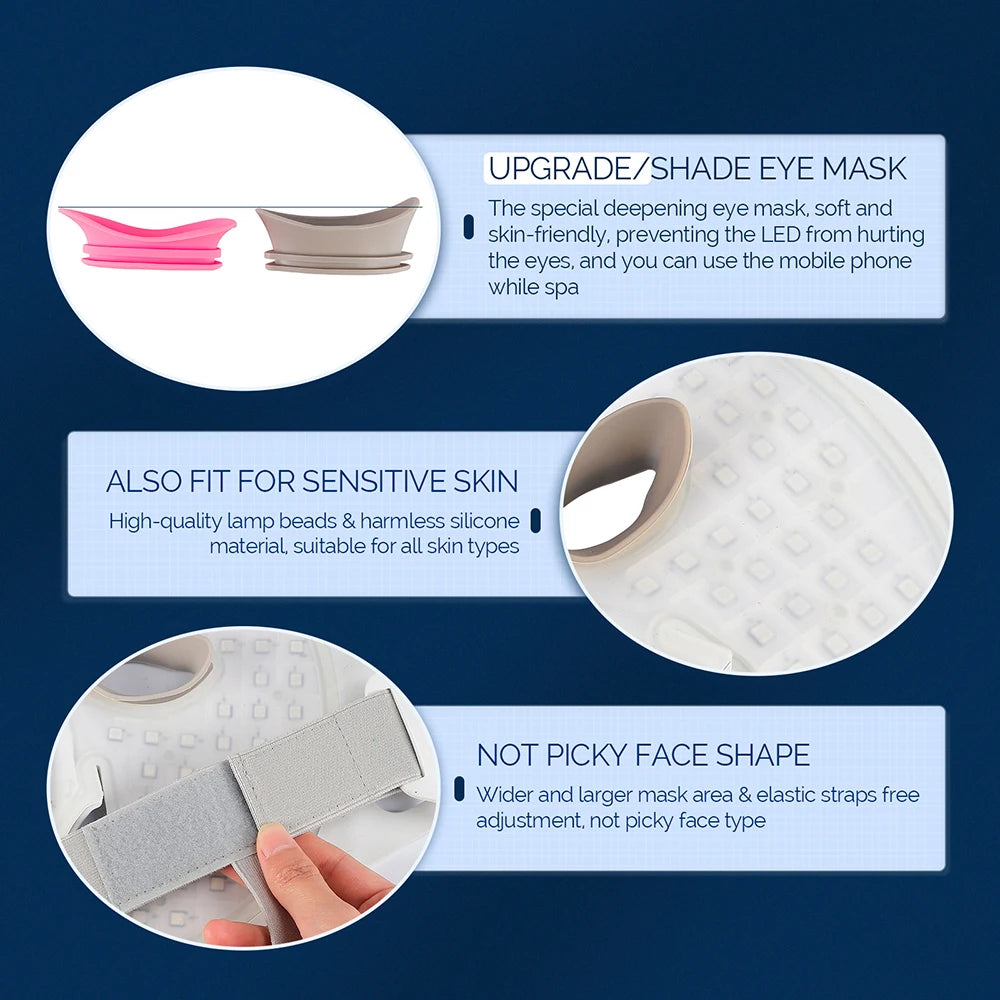7 Colors LED Silicone Face Mask Beauty Machine for Home Skin Care Treatment