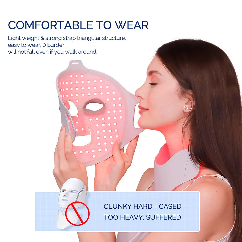 7 Colors LED Silicone Face Mask Beauty Machine for Home Skin Care Treatment