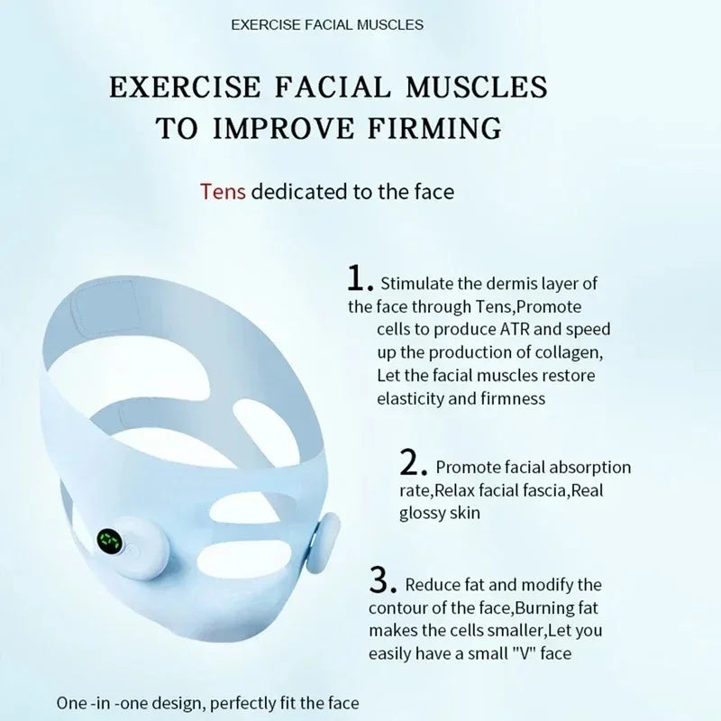 EMS Face Lifting Device Smart Pulse Face Shaping Beauty Instrument Facial Massager Face Slimming Double Chin Removal V Line Lift