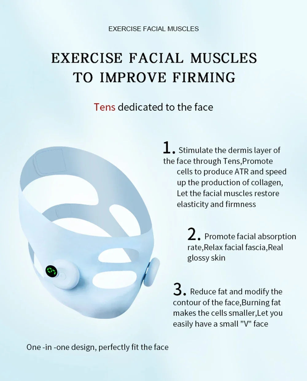EMS Face Lifting Device Smart Pulse Face Shaping Beauty Instrument Facial Massager Face Slimming Double Chin Removal V Line Lift