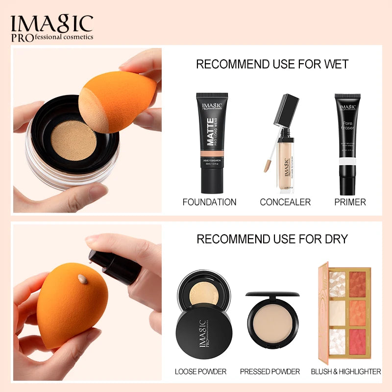 IMAGIC Professional Makeup Sponge Soft Beauty Cosmetic Puff For Foundation Concealer Cream Water Eyeshadows