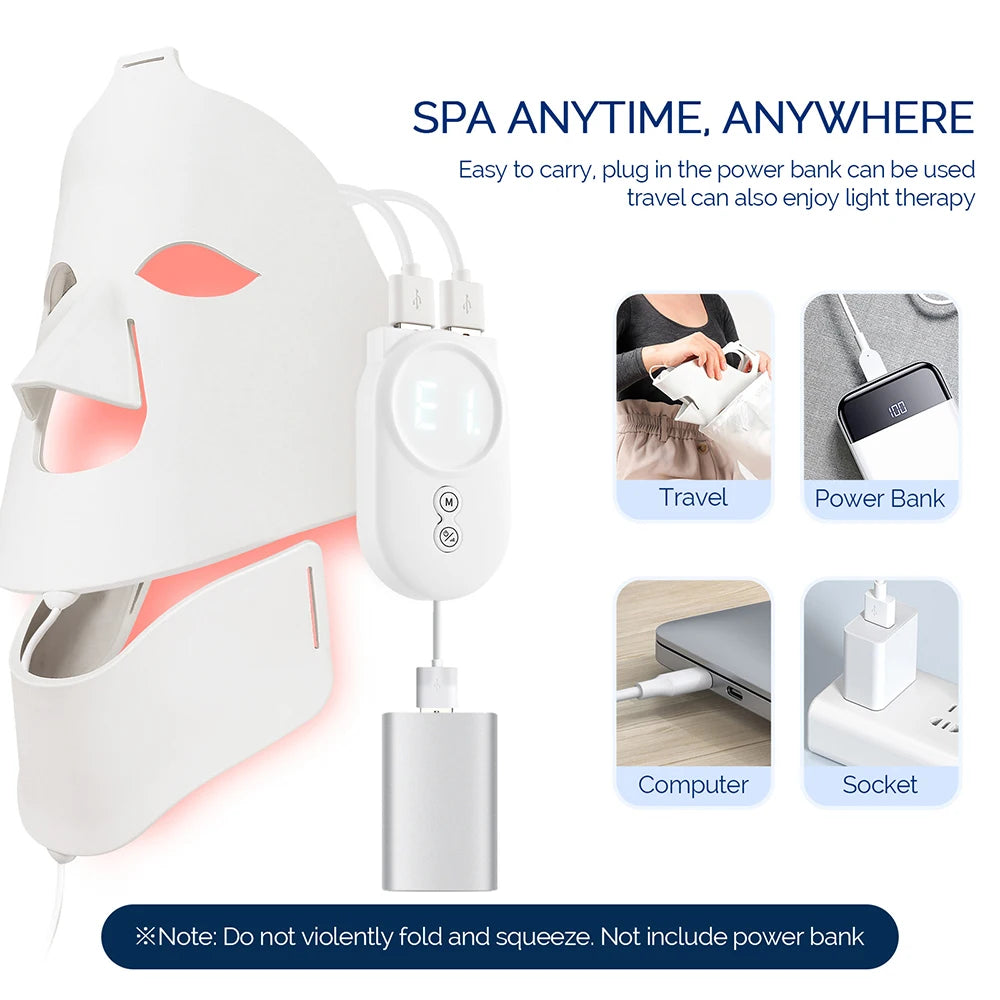 7 Colors LED Silicone Face Mask Beauty Machine for Home Skin Care Treatment